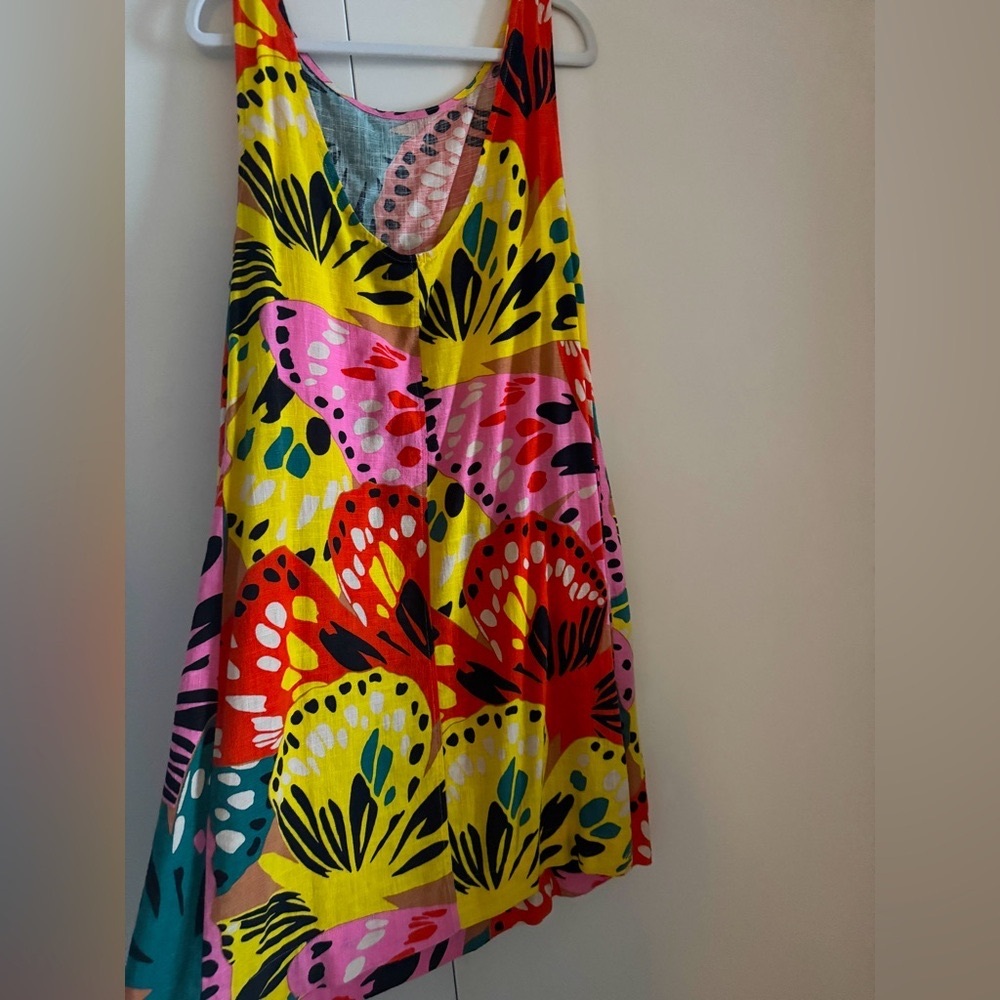 NEXT Linen Scoop Back Floral Mini Dress